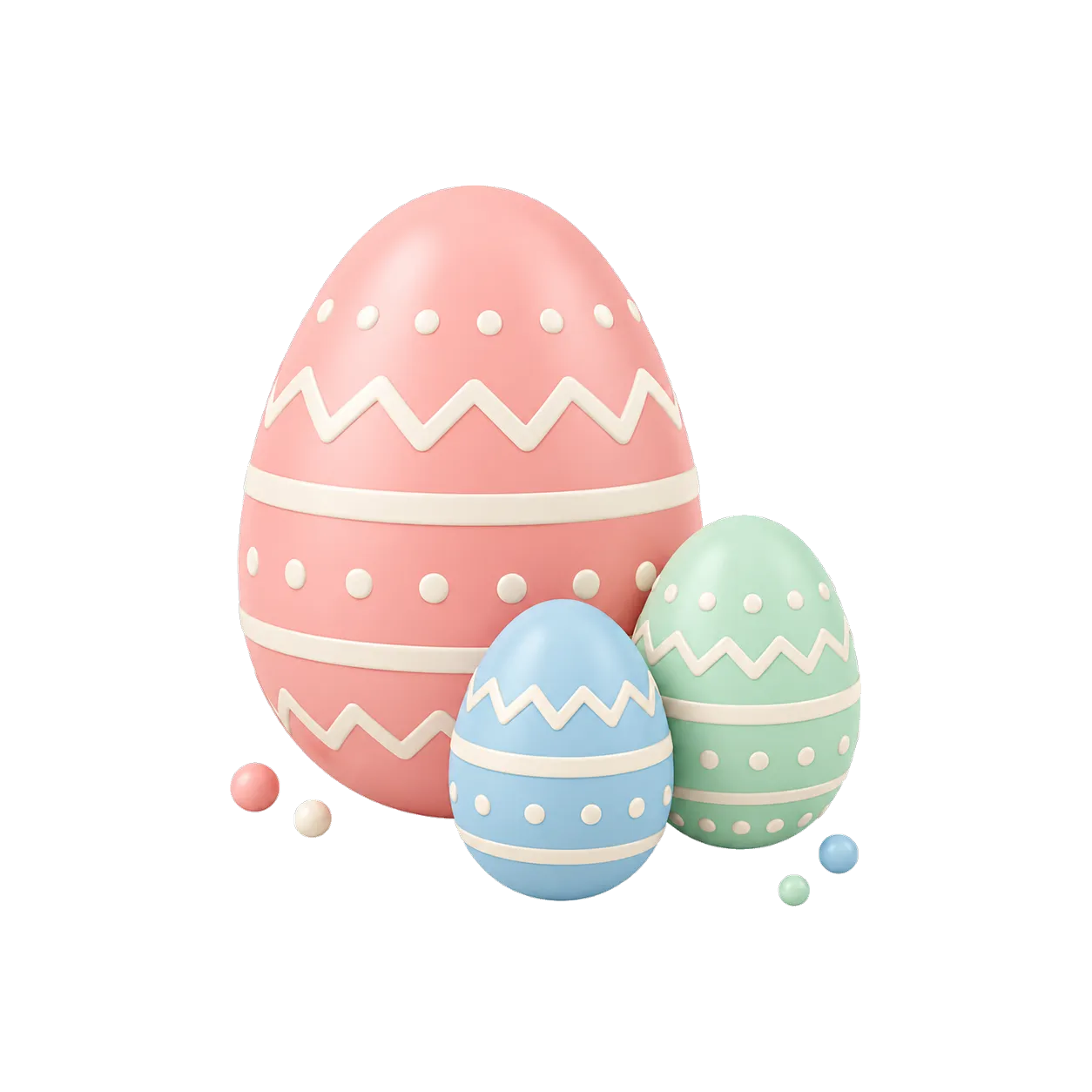 Un uovo di Pasqua rosa decorato tra l'erba