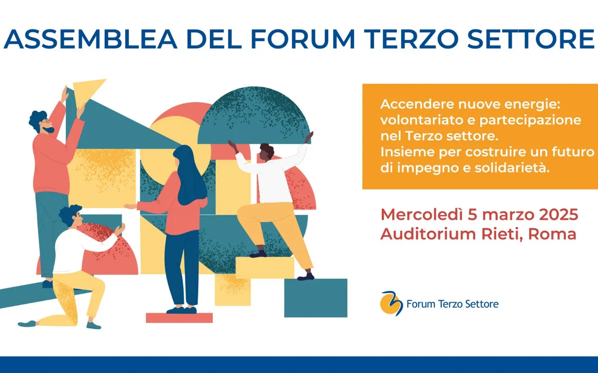 Locandina dell'assemblea del Forum del Terzo Settore del 5 marzo 2025