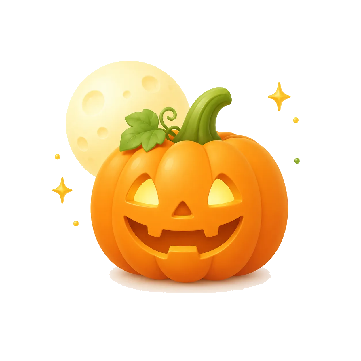 Una zucca di Halloween illuminata sotto la luna