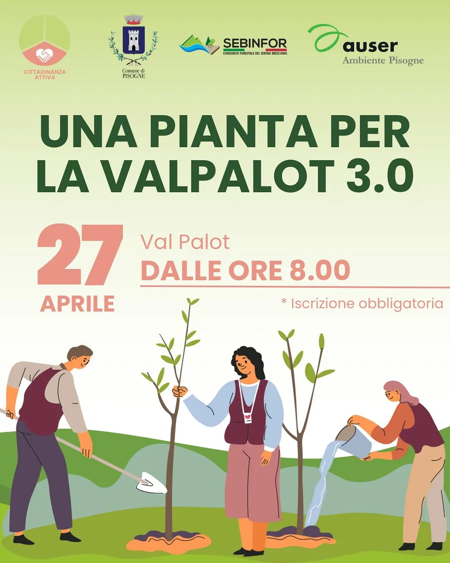 Locandina di Una pianta per la Val Palot 3.0, 27 aprile in Val Palot dalle ore 8.00